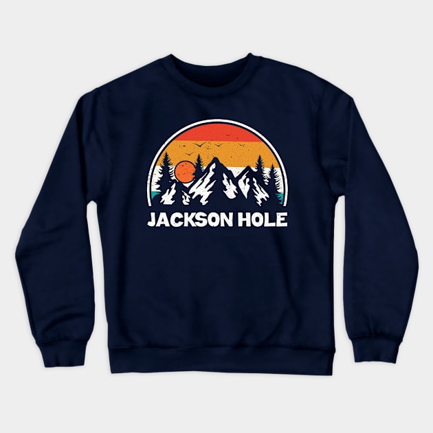 Vintage Jackson Hole Wyoming WY Mountains Hiking Souvenir Crewneck Sweatshirt by kalponik